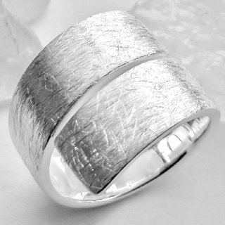 Eleganter Ring mit offener Ringschiene aus 925er Silber - verstellbarer Fingerring - Sterlingsilber - Gre 58