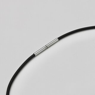 Kautschukband  mit Bajonettverschluss aus Edelstahl - 2 mm - Halsband - Lnge 45cm