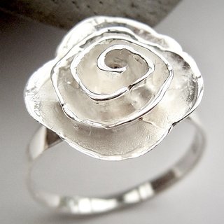 Ring Rose aus 925er Silber - Silberring, Sterlingsilber, Blume, Blte 54