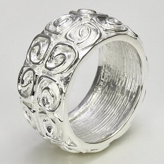 Ring  mit Spiralen aus 925er Silber - 10 mm - Fingerring - Sterlingsilber - Gre 54