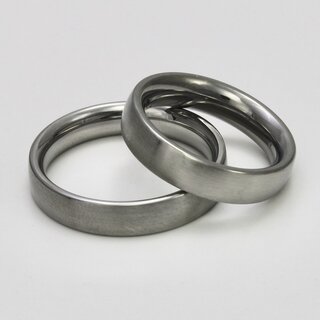Schlichter Verlobungsring aus Edelstahl - 5 mm - Partnerring - Bandring - Fingerring - Gre - 50