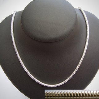 Elegante Schlangenkette 3mm aus 925er Silber - Silberkette - Halskette - Sterlingsilber 55cm