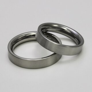 Schlichter Verlobungsring aus mattiertem Edelstahl - 5 mm - Partnerring - Fingerring - Bandring - Gre 52