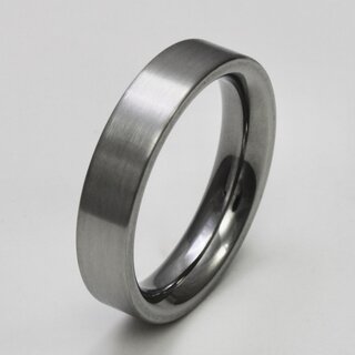 Schlichter Verlobungsring aus mattiertem Edelstahl - 5 mm - Partnerring - Fingerring - Bandring - Gre 61