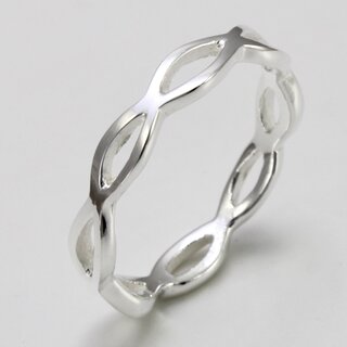 Filigraner Ring aus fein mattiertem 925er Silber - 3,5 mm - Sterlingsilber - Gre 56
