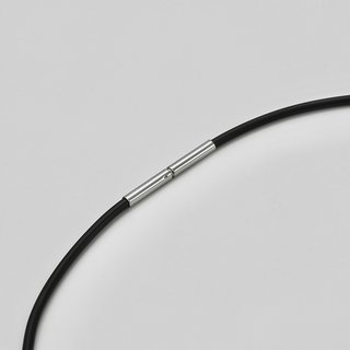 Kautschukband  mit Bajonettverschluss aus Edelstahl - 2 mm - Halsband - Lnge 50cm