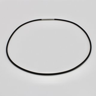 Kautschukband  mit Bajonettverschluss aus Edelstahl - 2 mm - Halsband - Lnge 50cm
