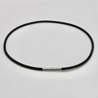 Kautschukband  mit Bajonettverschluss aus Edelstahl - 3 mm - Halsband - Lnge 40 cm