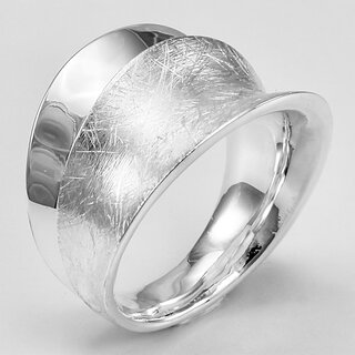 Eleganter Ring aus eismattiertem und poliertem 925er Silber - 17 mm  - Sterlingsilber - Gre 56