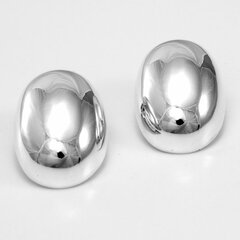 Ovale Ohrclips aus poliertem 925er Silber - 22mm x 15mm -...