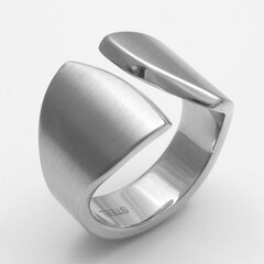 Eleganter, offener Ring aus mattiertem Edelstahl - 17mm...