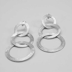 Großer Ohrhänger drei Ringe aus eismattem 925er Silber -...