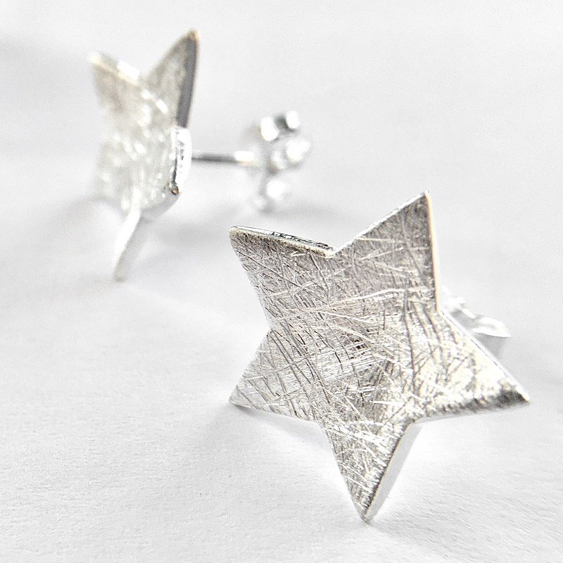 Silber & Stahl Ohrstecker 925er Silber Sterne Ohrringe Sterlingsilber, € 28,90