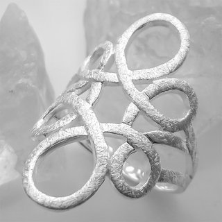 Silber & Stahl Ring Knotenmuster 925er Silber Fingerring Sterlingsilb,  42,90 €