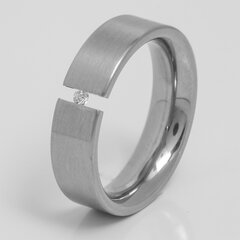 Hübscher Ring aus Edelstahl mit Zirkonia - 6 mm -...