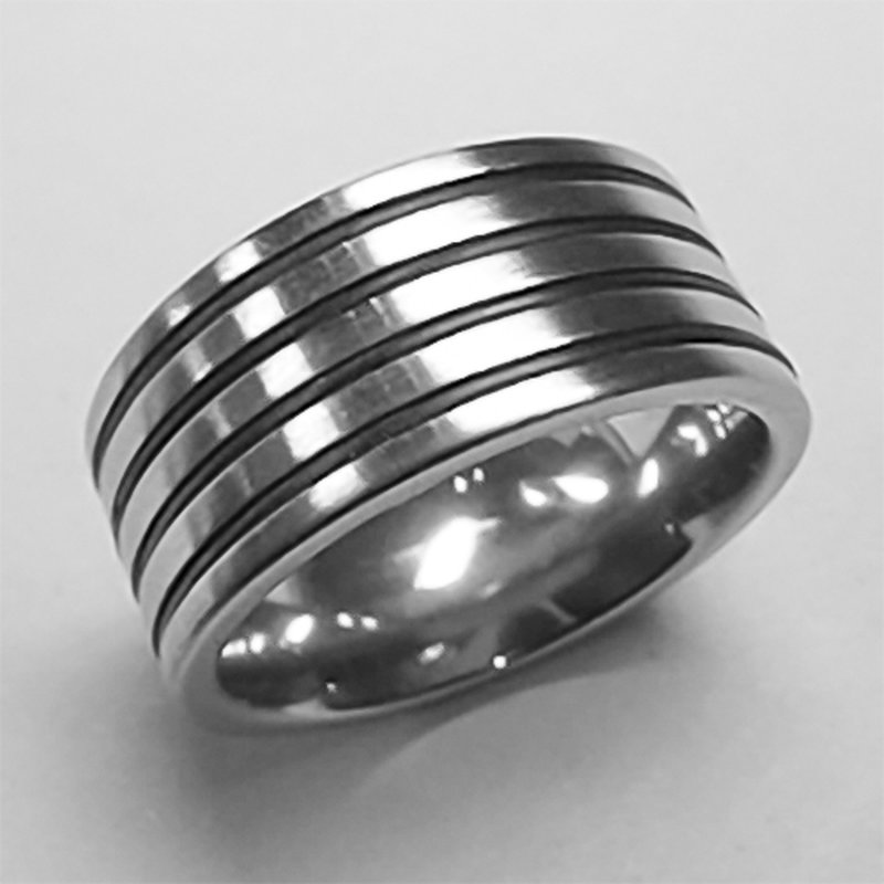 Silber & Stahl Ring Edelstahl € 10 29,90 Kautschuckeinlage, mm