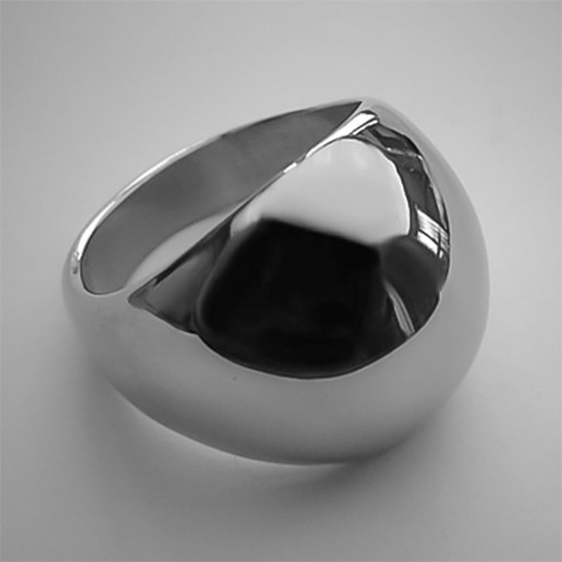Silber & Edelstahl glänzend € 24,90 Fingerring, auffälliger Stahl poliert Ring